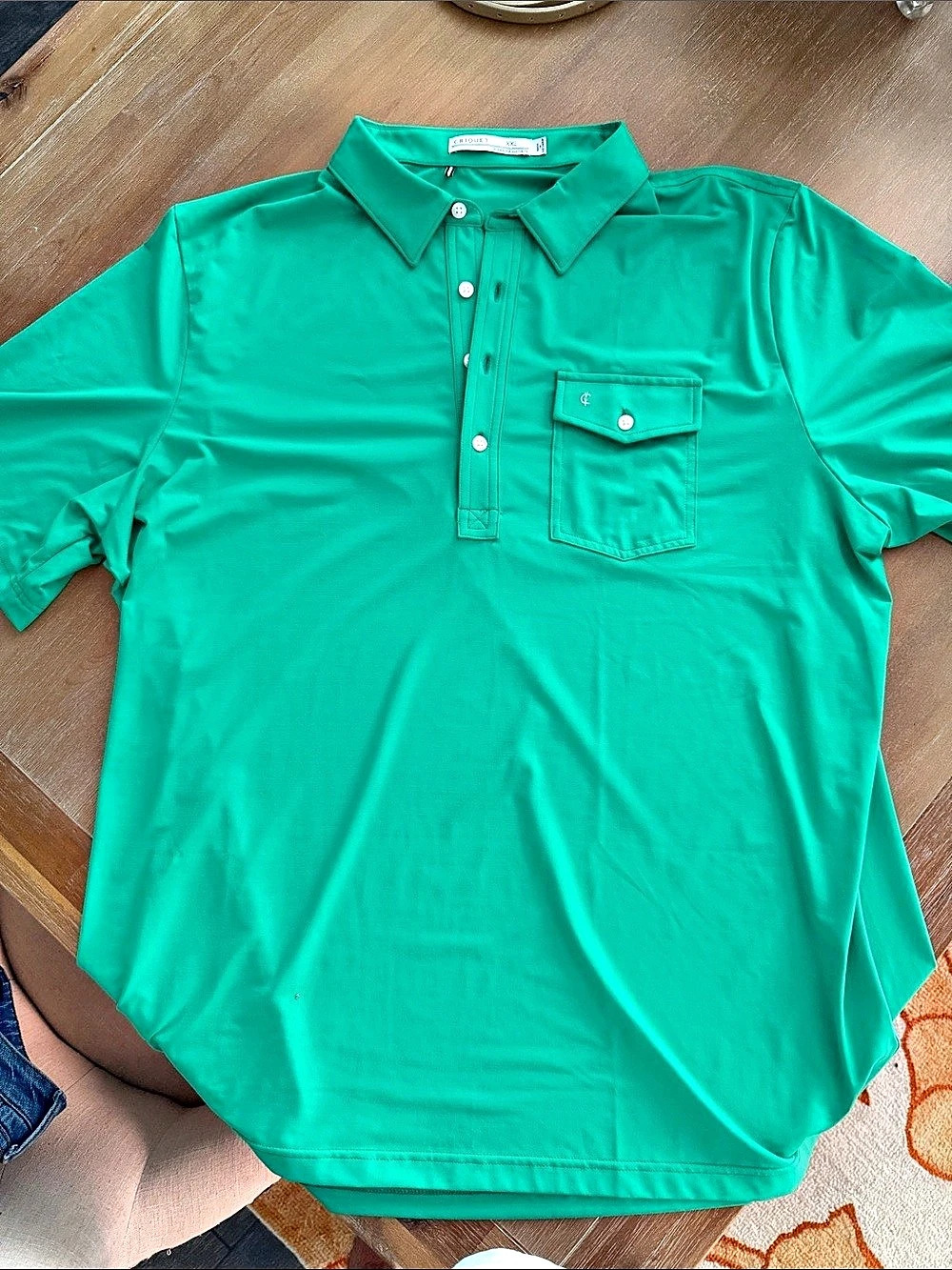 Criquet Short Sleeve Polo in Green Size XXL Like New